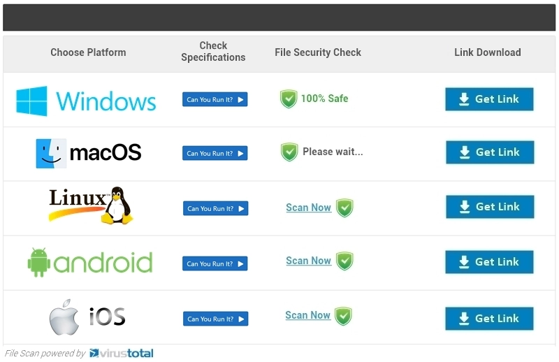 Choose files based on the Platform you are using